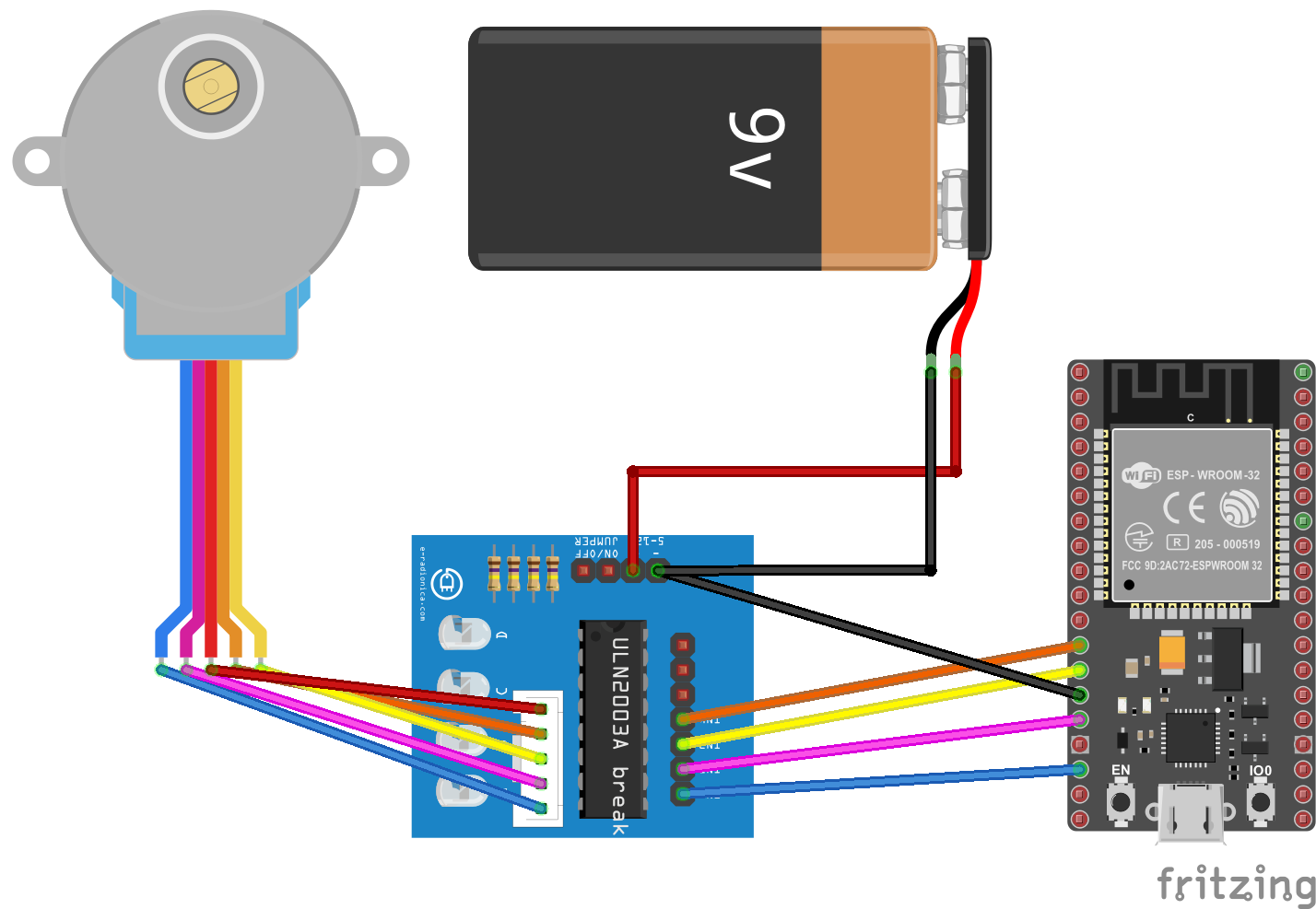 uln2003 stepper motor driver board fritzing