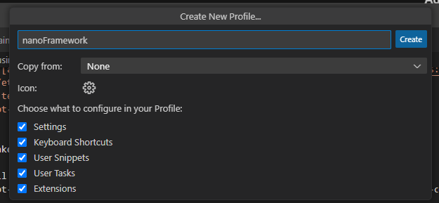 create profile
