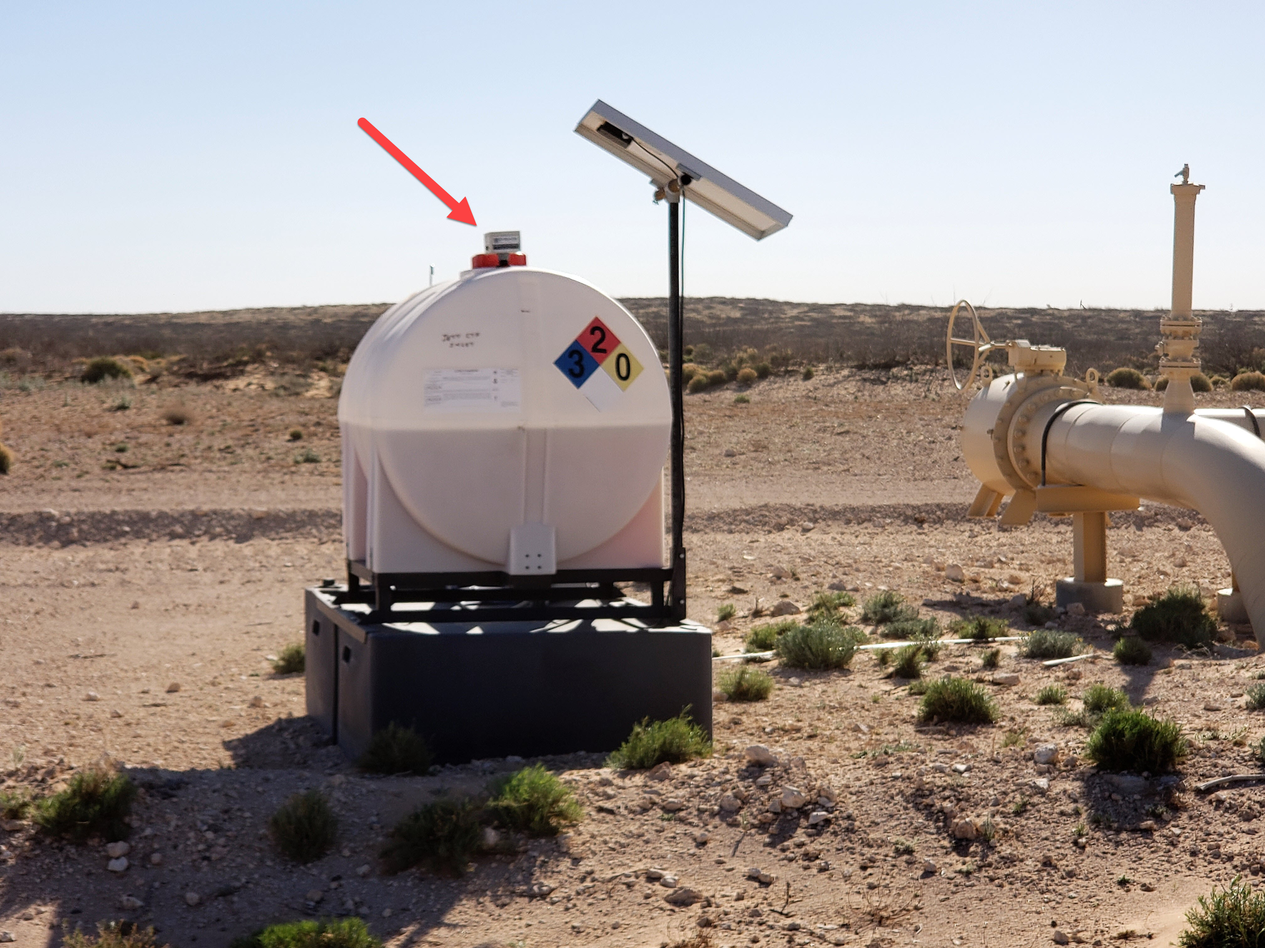 Tank fitted with PalThree deployed in the desert