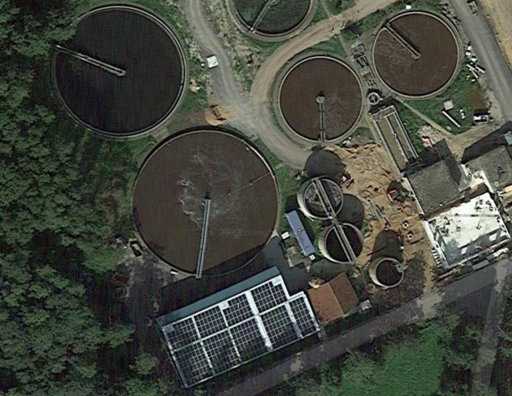 Aerial view of the plant